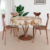 Kuber Industries Round Table Cover | Table Cloth for Round Tables | 4 Seater Round Table Cloth | Chatai Kitchen Dining Tablecloth | Tabletop Cover | 60 Inch | Brown
